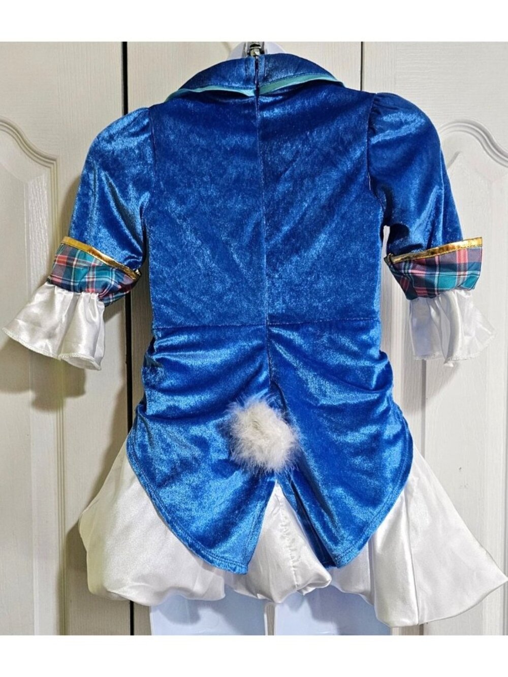 White Rabbit Down the Rabbit Hole Costume Girl 8 Dress Ear Hat Clock Watch Prop - Picture 6 of 10